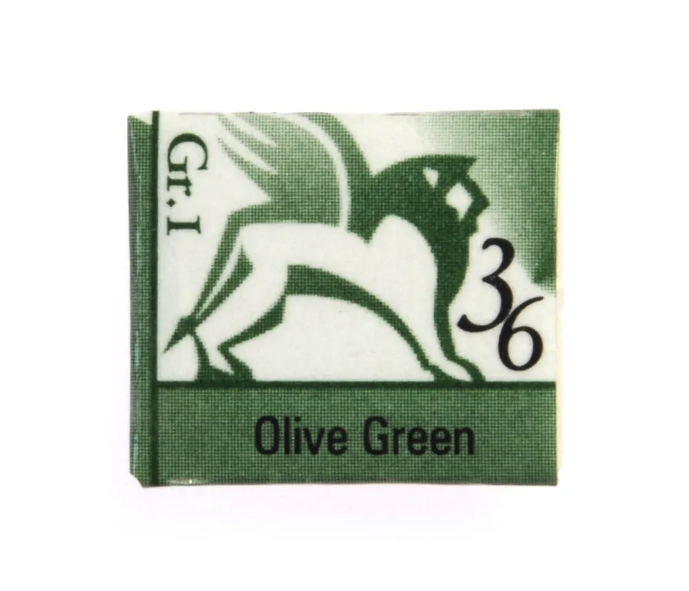 Renesans Akwarele w półkostkach - - 36, olive green, 1,5 ml