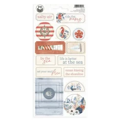Piatek Trzynastego Arkusz naklejek tekturowych 10,5 x 23 cm - Piątek Trzynastego - Sea la vie 02 > Papiery Do Scrapbookingu