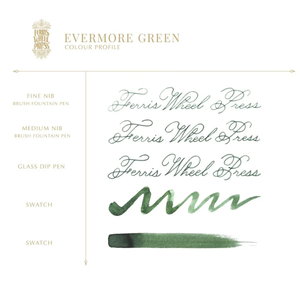 Ferris Wheel Press Atrament - - Evermore Green 38 ml > Atramenty
