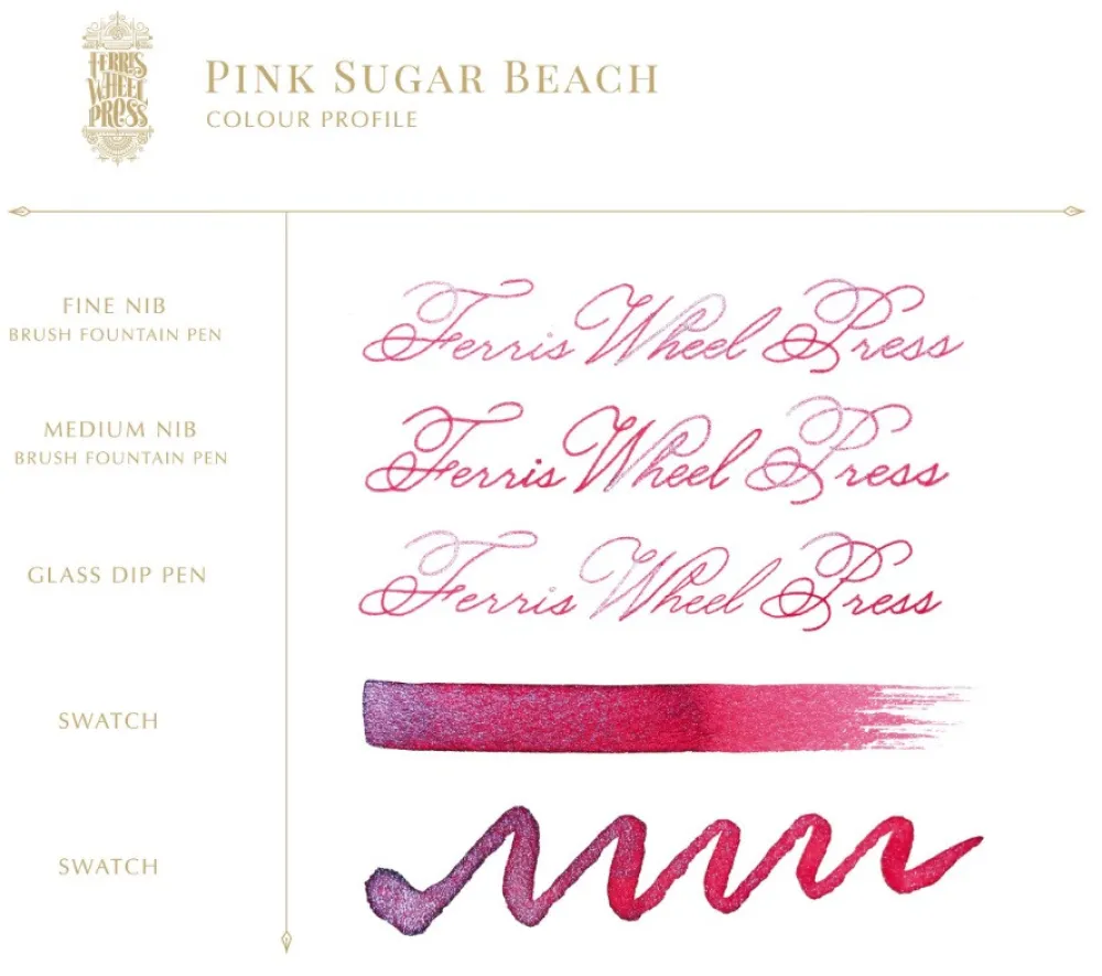 Ferris Wheel Press Atrament Sugar Beach - - Pink Sugar Beach, 38 ml