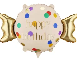 PartyDeco Balon foliowy Cukierek Happy Birthday - 61 x 37 cm