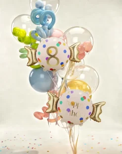 PartyDeco Balon foliowy Cukierek Happy Birthday - 61 x 37 cm