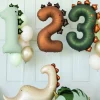 PartyDeco Balon foliowy Cyfra 1 Dinozaur - miętowy 92 cm