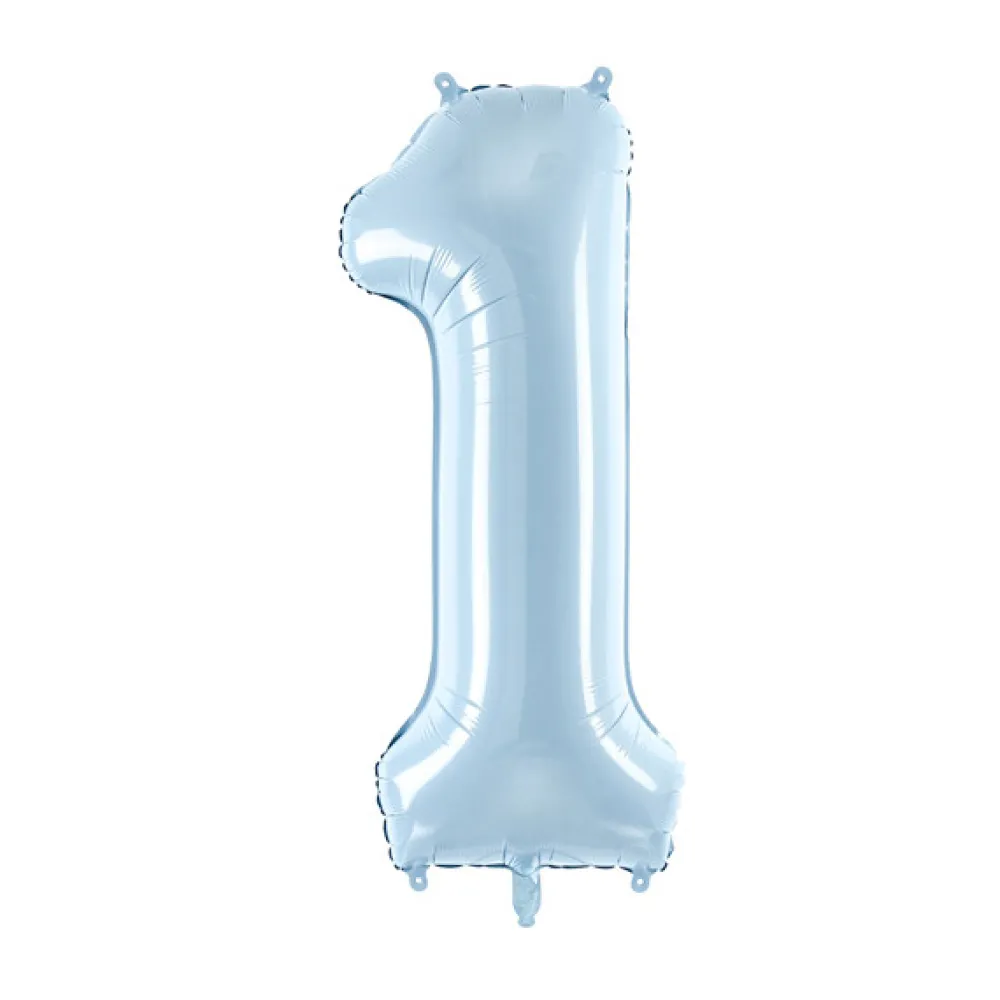 PartyDeco Balon foliowy Cyfra 2 - jasnoniebieski, 72 cm > Balony Foliowe