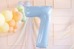 PartyDeco Balon foliowy Cyfra 7 - jasnoniebieski, 72 cm