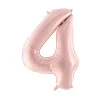 PartyDeco Balon foliowy Cyfra 4 - jasnoróżowy, 72 cm > Balony Foliowe