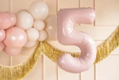 PartyDeco Balon foliowy Cyfra 5 - jasnoróżowy, 72 cm