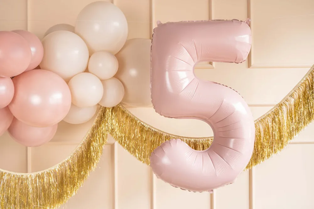 PartyDeco Balon foliowy Cyfra 6 - jasnoróżowy, 72 cm > Balony Foliowe