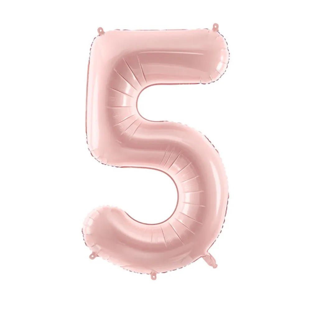 PartyDeco Balon foliowy Cyfra 6 - jasnoróżowy, 72 cm > Balony Foliowe