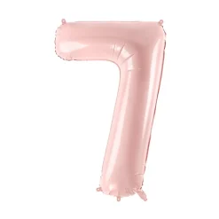 PartyDeco Balon foliowy Cyfra 7 - jasnoróżowy, 72 cm