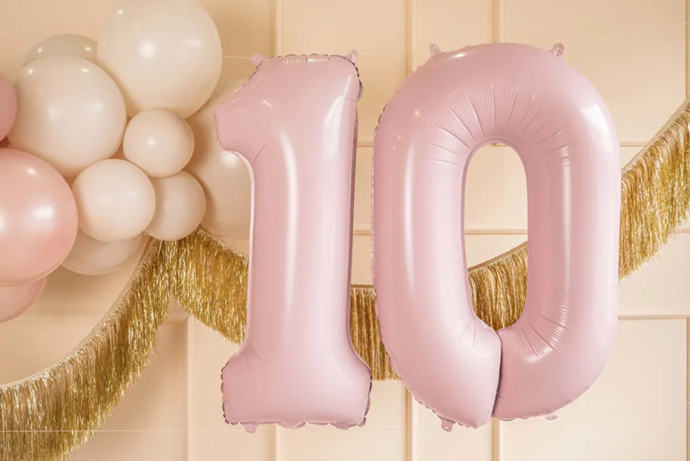 PartyDeco Balon foliowy Cyfra 0 - jasnoróżowy, 72 cm > Balony Foliowe