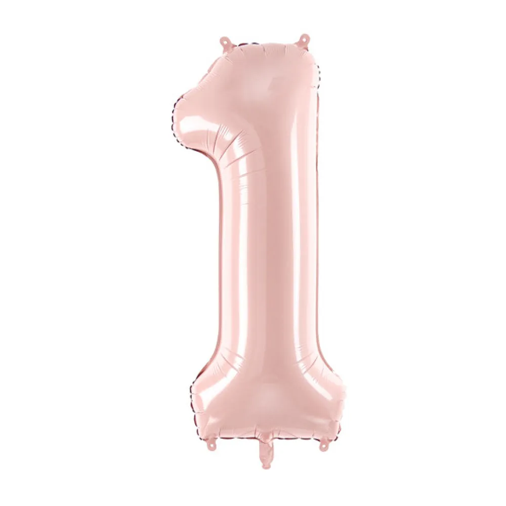 PartyDeco Balon foliowy Cyfra 2 - jasnoróżowy, 72 cm > Balony Foliowe