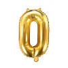 PartyDeco Balon foliowy cyfra 0 - złoty, 35 cm