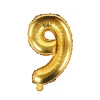 PartyDeco Balon foliowy cyfra 9 - złoty, 35 cm