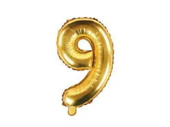 PartyDeco Balon foliowy cyfra 8 - złoty, 35 cm > Balony Foliowe