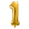 PartyDeco Balon foliowy cyfra 1 - złoty, 86 cm
