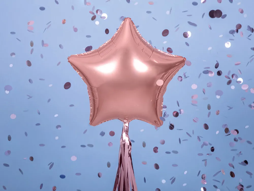 PartyDeco Balon foliowy Gwiazdka - różowe złoto, 42 cm