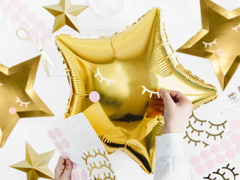 PartyDeco Balon foliowy Gwiazdka - złoty, 40 cm > Balony Foliowe