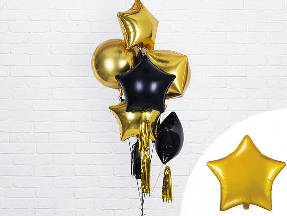PartyDeco Balon foliowy Gwiazdka - złoty, 40 cm > Balony Foliowe