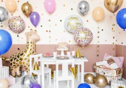 PartyDeco Balon foliowy Happy Birthday - jasnoróżowy, 35 cm