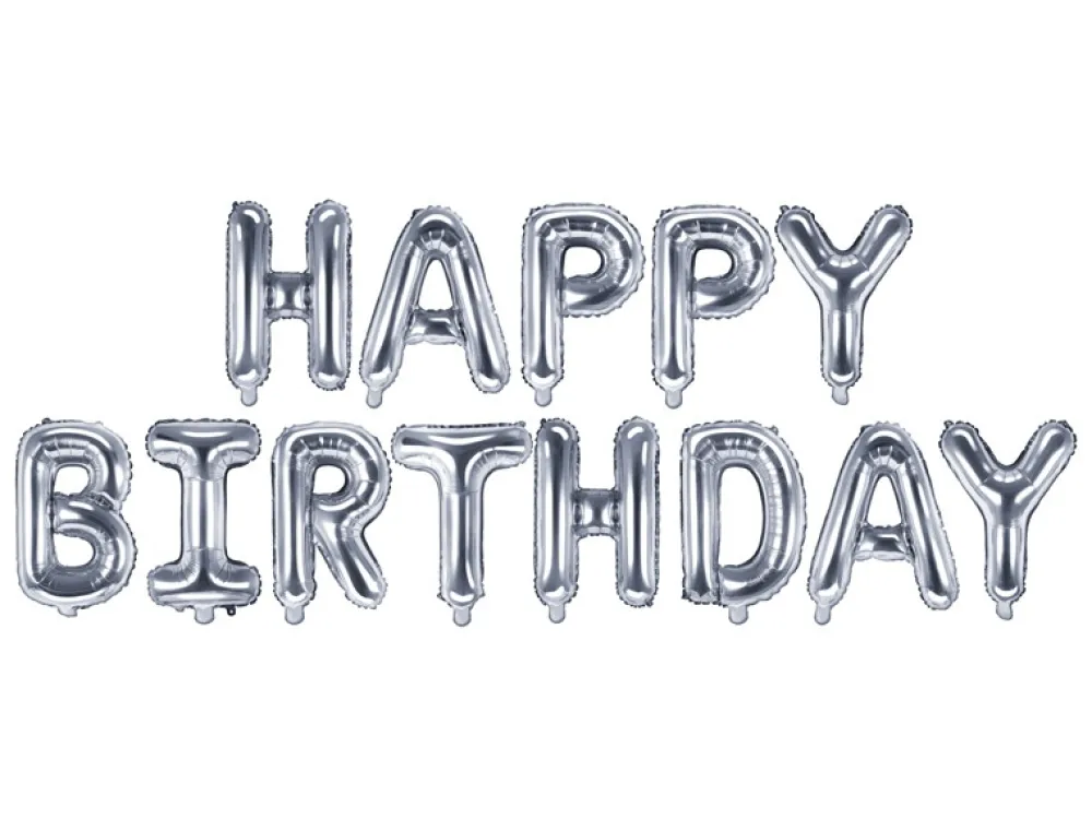 PartyDeco Balon foliowy Happy Birthday - złoty, 340 x 35 cm > Balony Foliowe