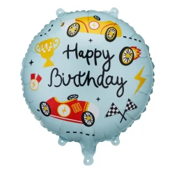 PartyDeco Balon foliowy Happy Birthday - niebieski 35 cm