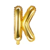 PartyDeco Balon foliowy litera K - złoty, 35 cm