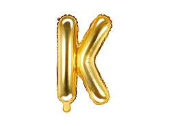 PartyDeco Balon foliowy litera K - złoty, 35 cm