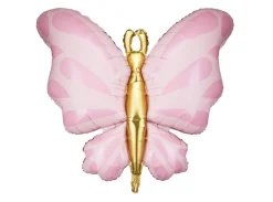PartyDeco Balon foliowy Motyl - różowy, 69 cm