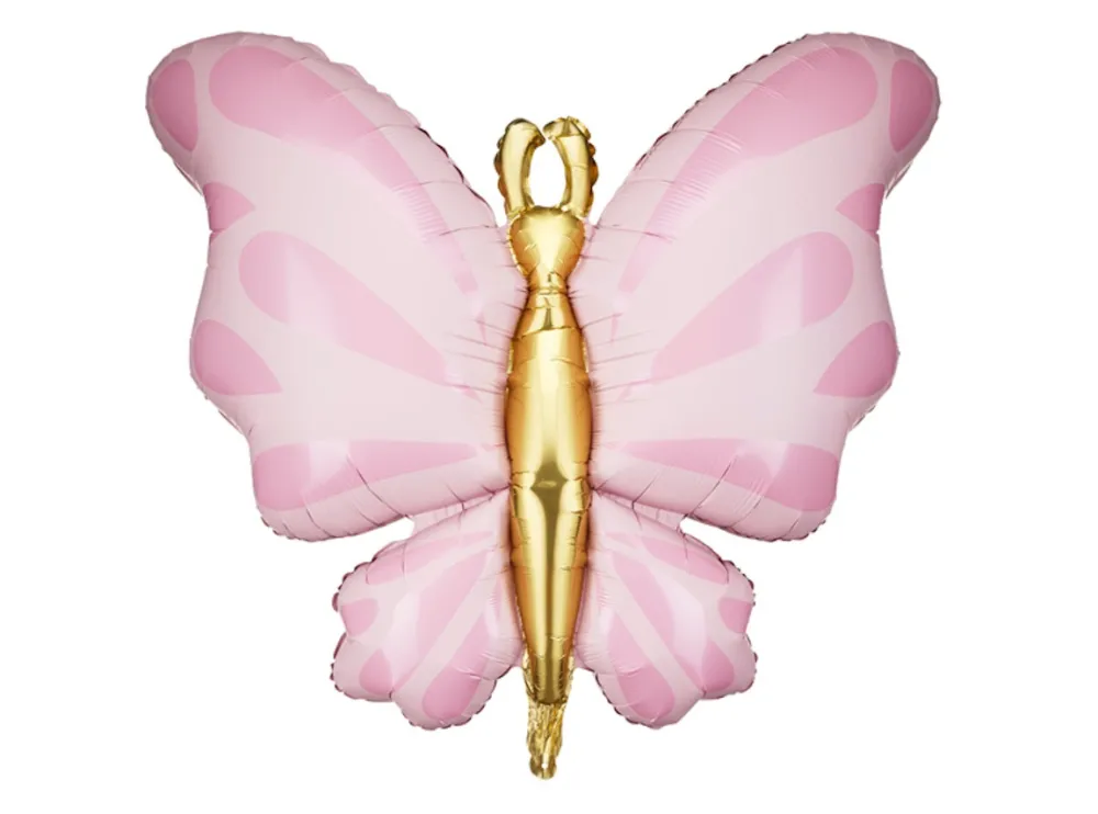 PartyDeco Balon foliowy Motyl - różowy, 69 cm