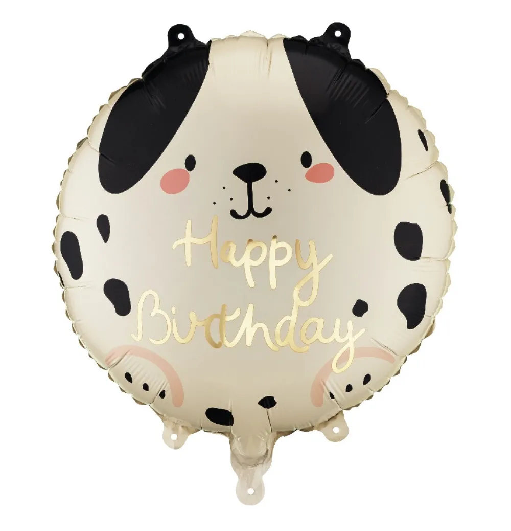 PartyDeco Balon foliowy Piesek Happy Birthday - beżowy 35 cm > Balony Foliowe