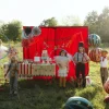 PartyDeco Balon foliowy Piłka w gwiazdki - czerwona, 75 cm > Balony Foliowe