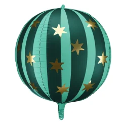 PartyDeco Balon foliowy Piłka w gwiazdki - zielony 75 cm