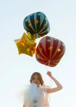 PartyDeco Balon foliowy Piłka w gwiazdki - zielony 75 cm
