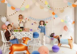 PartyDeco Balon foliowy stojący Buldog - biały, 75 x 57 cm