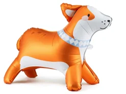PartyDeco Balon foliowy stojący Corgi - pomarańczowy, 88 x 70 cm > Balony Foliowe