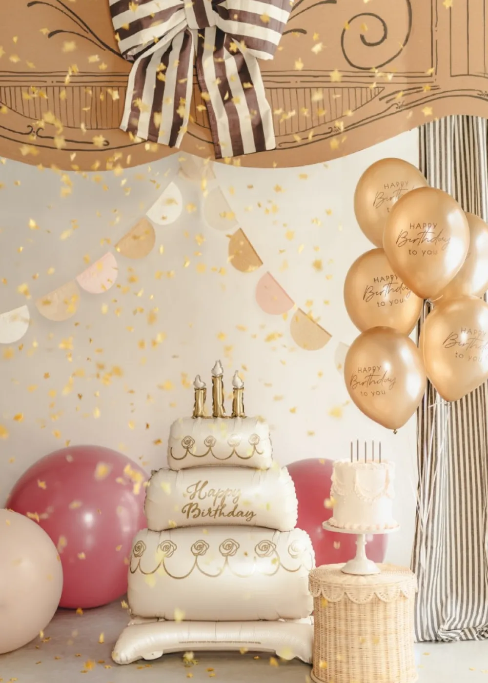 PartyDeco Balon foliowy Tort - 70 x 100 cm
