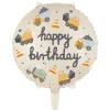 PartyDeco Balon foliowy urodzinowy, Pojazdy budowlane - 45 cm