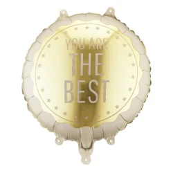 PartyDeco Balon foliowy You Are The Best - beżowy 35 cm