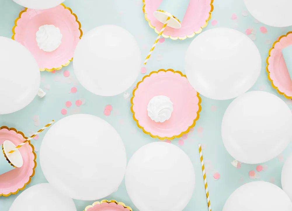 PartyDeco Balony lateksowe Eco Pastel - białe, 26 cm, 100 szt.