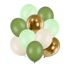 PartyDeco Balony lateksowe - zielone, 10 szt.