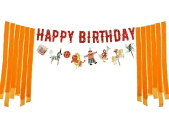 PartyDeco Baner Happy Birthday Cyrk - czerwony, 2,75 m