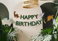 PartyDeco Baner Happy Birthday Dinozaury - zielony, 11 x 300 cm