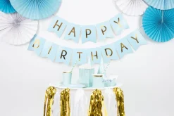 PartyDeco Baner Happy Birthday - jasnoniebieski, 15 x 175 cm
