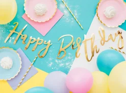 PartyDeco Baner Happy Birthday - złoty, 16,5 x 62 cm ><noscript><img width=