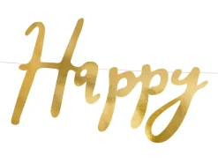 PartyDeco Baner Happy Birthday - złoty, 16,5 x 62 cm ><noscript><img width=