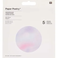 Rico Design Bibuła do pakowania prezentów Blurry Blue - Paper Poetry - 5 szt. ><noscript><img width=