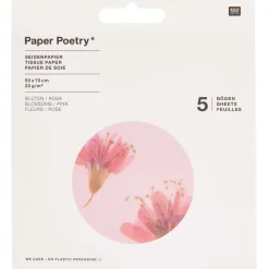 Rico Design Bibuła do pakowania prezentów Blossoms - Paper Poetry - 5 szt.