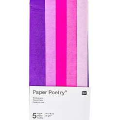 Rico Design Bibuła do pakowania prezentów Purple Mix - Paper Poetry - 5 szt.