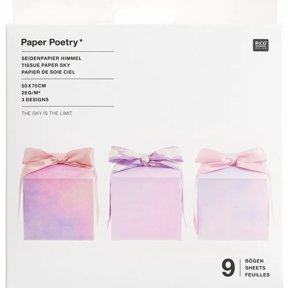 Rico Design Bibuła do pakowania prezentów The Sky is the Limit - Paper Poetry - 50 x 70 cm 9 szt. > Bibuła I Wypełniacze Do Prezentów